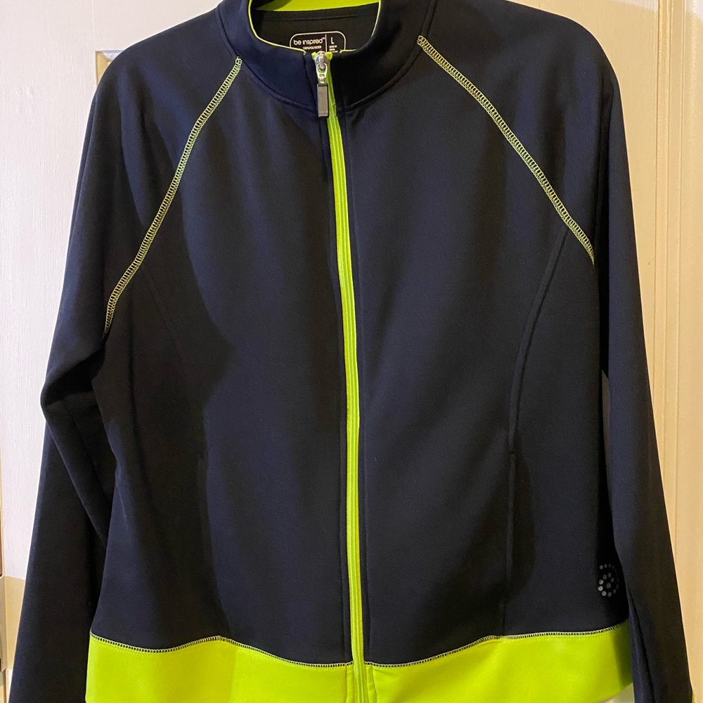 Fitness Wear Jacket. Zippered Front with pockets, dolman sleeves